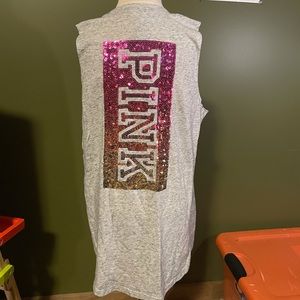 PINK Cut off sequin shirt